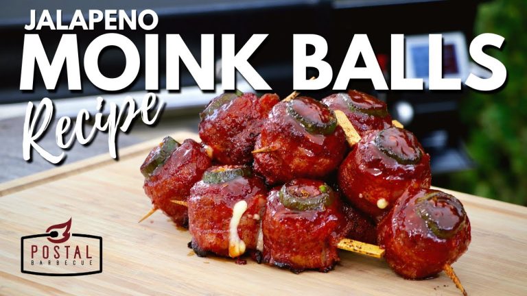Jalapeno MOINK BALLS Recipe – Bacon Wrapped Stuffed Meatballs – BBQ Appetizers