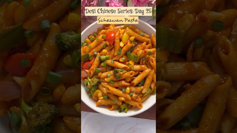 Day 25 of Desi Chinese Series: Schezwan Pasta #shorts #shortsviral #pasta #desichinese