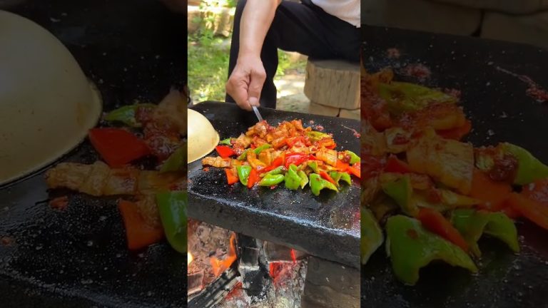 Chinese burger Fried Pork Slices with Chili Pepper