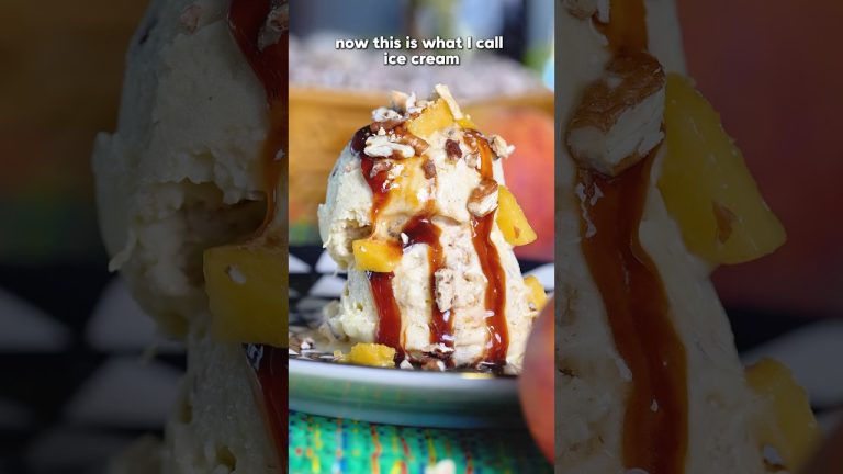 You are going to want this all summer! Peaches & Coconut Cream Cobbler Ice 🍨 #summer #recipes