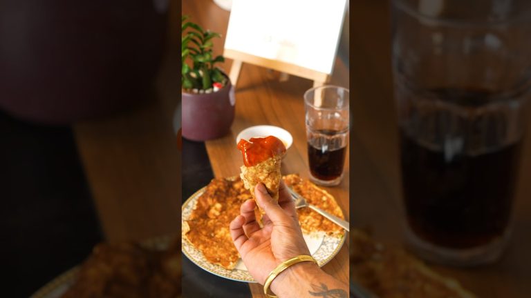 🍳🍗Chicken Omelette ZERO OIL 45gm Protein #shorts #recipe #breakfast