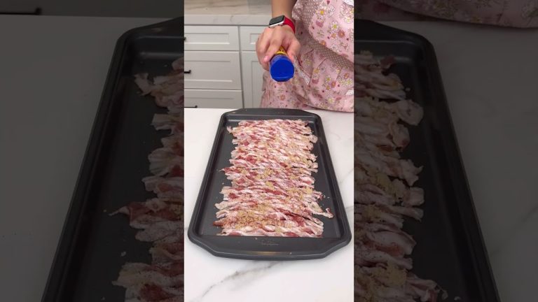 The only way I make bacon now #breakfast #easyrecipe #cooking #bacon #spicy #sweet #crunchy