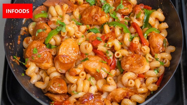 Yummiest Pasta and Sausages Recipe | How to Cook Pasta with Sausages | Pasta Recipes | Infoods