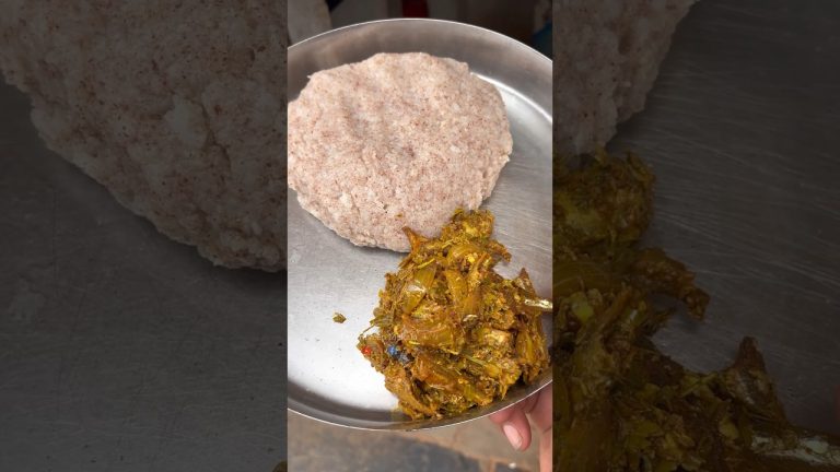 పచ్చి చింతాకు చెరువు చేపల ఇగురు 😋With Raghi Sangati