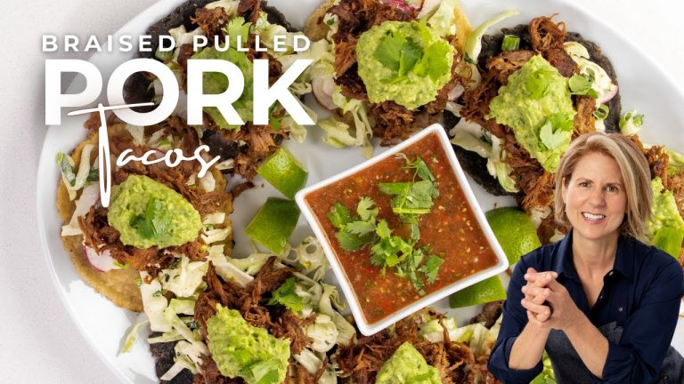 BRAISED PULLED PORK RECIPE | Combined with home-made tortillas and coleslaw