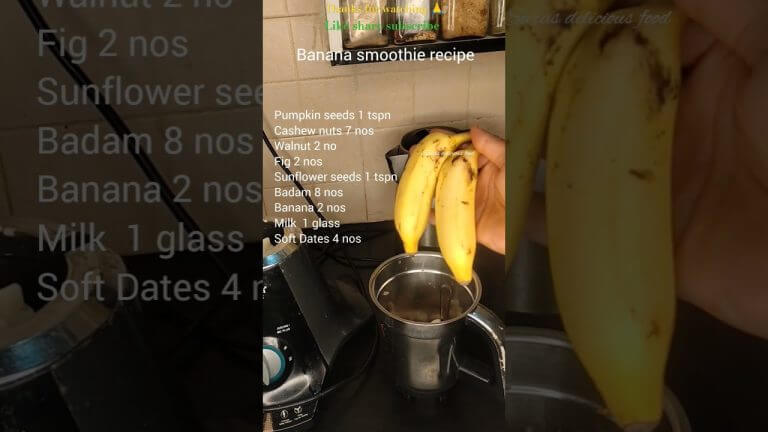 Banana smoothie recipe for strong and healthy hair growth| #shorts#ytshorts #milkshake#drynuts