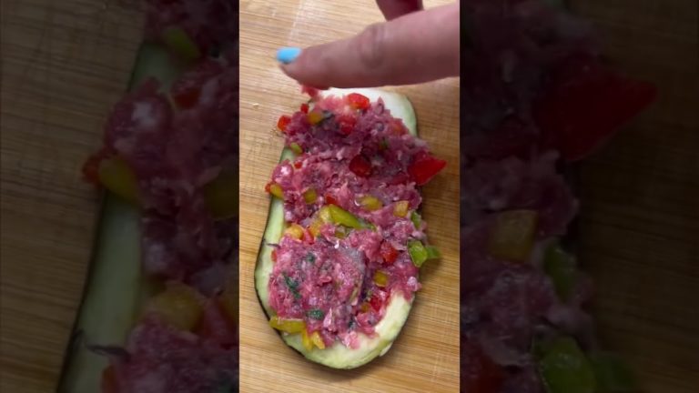 ‏باذنجان مع اللحم المفروم أحسن طريقة مهمة ￼ لذيذة