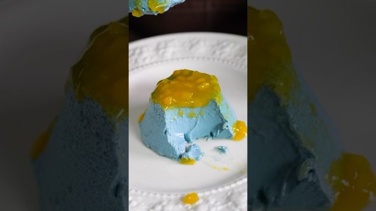 Blue Spirulina Smooth Pudding 青いなめらかプリン #shorts #asmr #chocolate #pudding #プリン #ブルースピルリナ