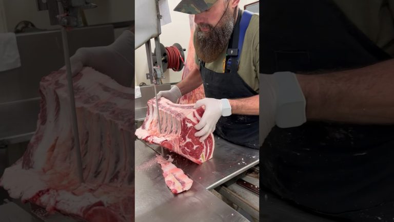 Prepping a beef rib section for some steaks. 🔪 #shorts #beef #steaks