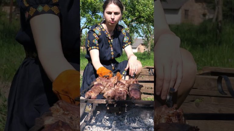 Woman is cooking best pork BBQ  with amazing sauce