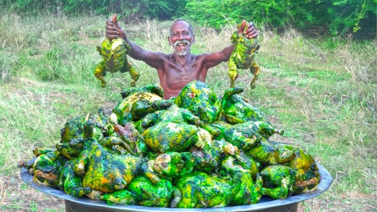 DELICIOUS GREEN CHICKEN RECIPE | VILLAGE STYLE SPICY CHICKEN FRY | Village Grandpa