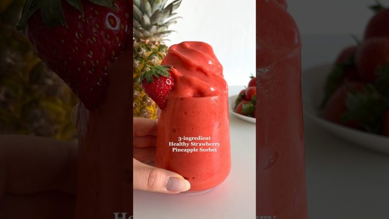 Healthy Dessert Idea: 3-ingredient Sorbet☀️😍 #healthyrecipes #healthydessert #easyrecipes