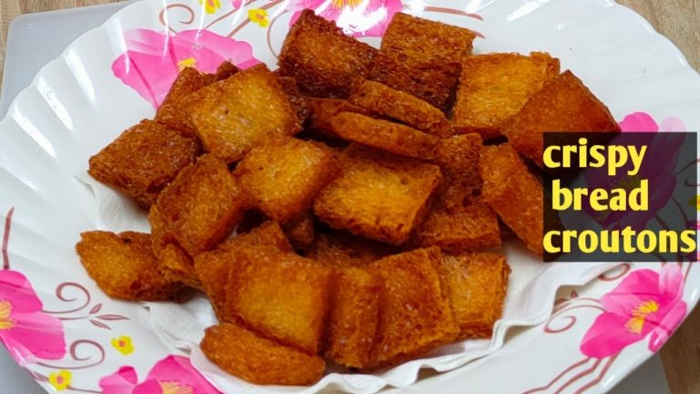 Crispy Bread Croutons Recipe | Bread Croutons for Soup Pulao Biryani Salad and Chaats