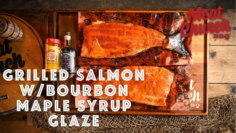 Grilled Salmon with Bourbon Maple Syrup Glaze