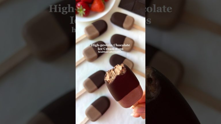 Healthier Dessert Idea: High-protein Chocolate Ice Cream Pops🤩 #healthyrecipes #healthydessert