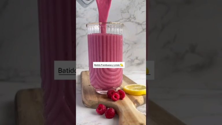 BATIDO DE FRAMBUESA Y LIMÓN 🍋 PARA DESAYUNAR O MERENDAR #licuado #batido #batidosaludable #smoothie