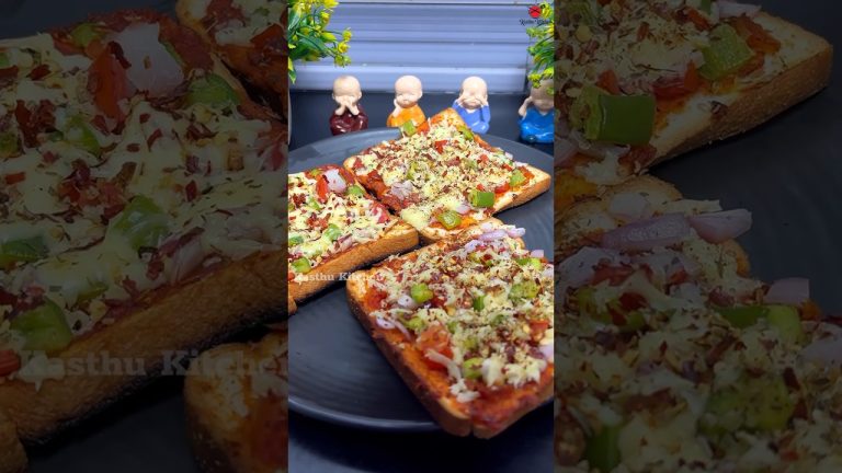 💥 Bread pizza 🍕| Bread pizza recipe in tamil | snacks recipe in Tamil @kasthukitchen2001 #shorts