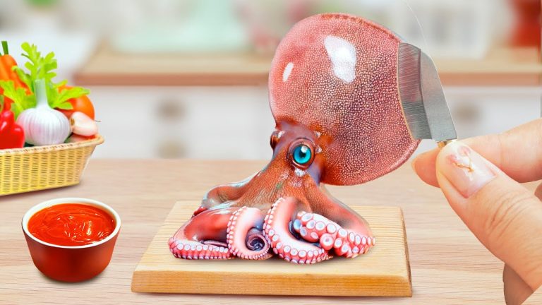 Mukbang Strange Miniature Alien Octopus 🐙👾 List Of Tiny Special Seafood Recipes 🐙🤤