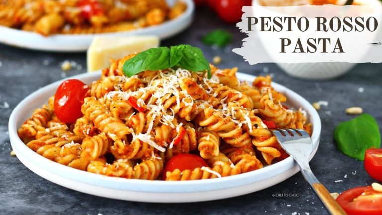 The BEST Pesto Rosso Pasta Recipe (Fusilli with Sun-dried Tomato Pesto)
