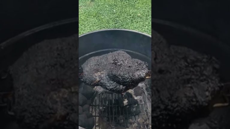 Rotisserie brisket #shorts #brisket #weberkettle