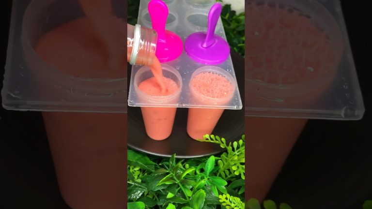 Strawberry Falooda Popsicle #homemade #icecream #falooda #shorts @Itsmuntahakhanam