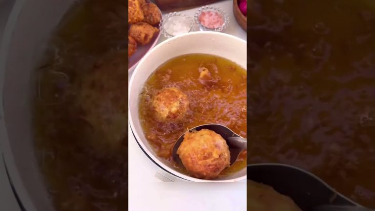 how to cook beautiful rice fried ball with pork and coconut