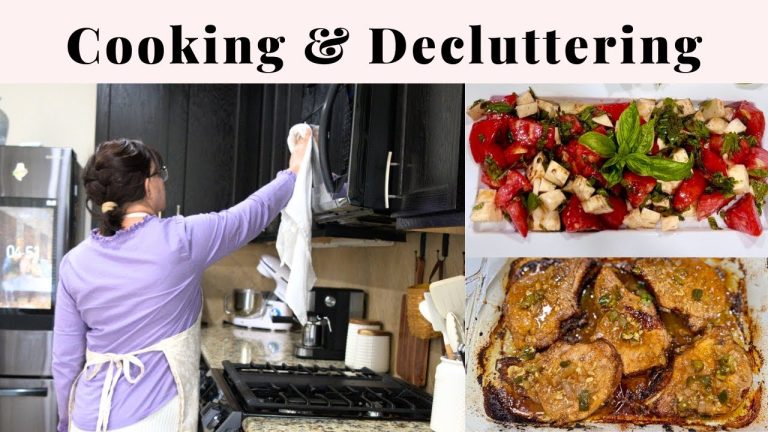 Decluttering Cabinets for Easy Cooking! Cooking Pork Chops & A Delicious Salad
