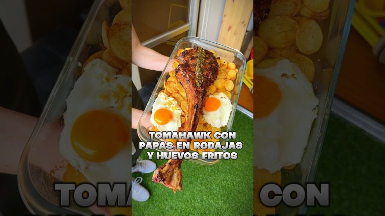 Tomahawk con Papas en Rodajas y Huevos Fritos – PARRILLEROS