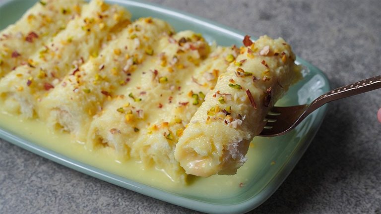 Bread Suji Malai Roll Recipe |  Bread Malai Roll | Instant Bread Dessert Recipe | Yummy