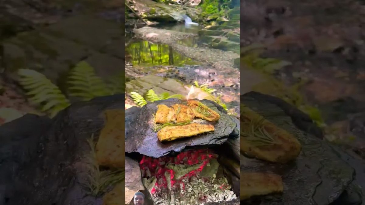 Cooking sea base natural stone 🥰👌 #outdoorcooking #cooking #camping #bushcraft #food #fish #outdoor