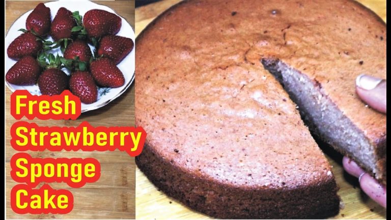 Fresh Strawberry Sponge Cake with out Oven