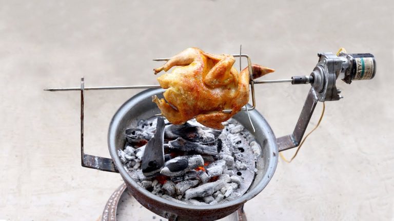 Making a Simple Chicken Grill Machine using Old Car Wheel