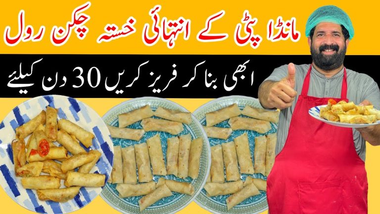 Chicken Vegetable Spring Roll Recipe | Crispy Chicken Roll Recipe | Chicken Snacks | BaBa Food RRC