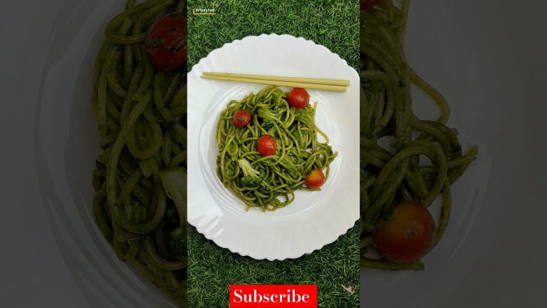 Pesto Spaghetti| Creamy Green Sauce Pasta #healthy #shorts