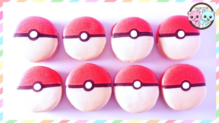 POKEMON POKEBALL MACARONS COOKIES 🐹 Anime Food Baking Dessert Recipe Ideas