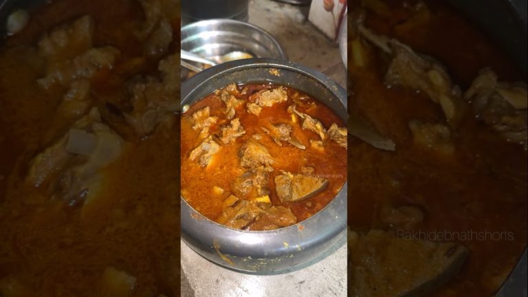 জামাইষষ্ঠী স্পেশাল খাসির মাংসের লাল ঝোল😋কার কার এমন মাংসের পাতলা ঝোল পছন্দ🤤 #food #shorts