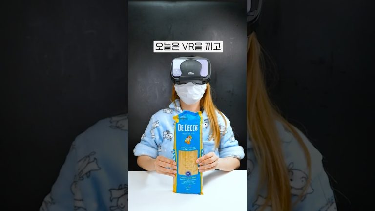 신기한 효과로 파스타 먹기