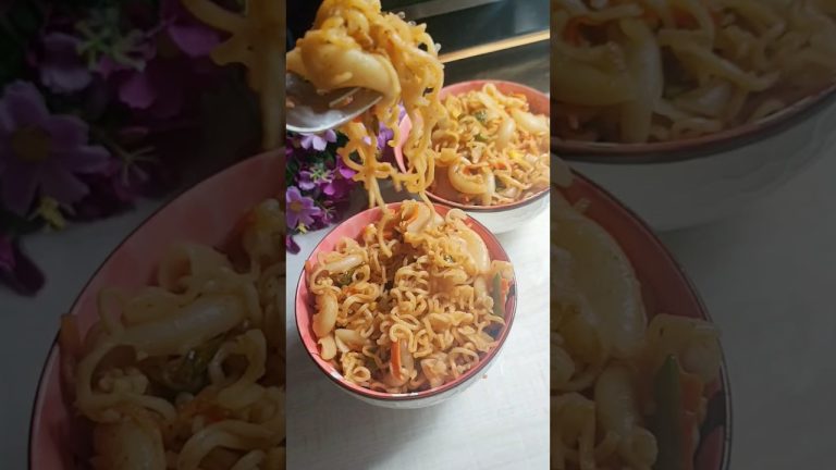 Macaroni + Chowmein Combo🍝 #recipe #shorts