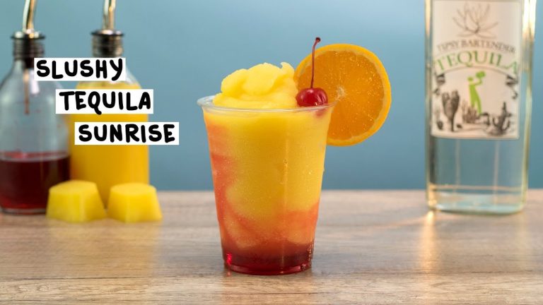 Slushy Tequila Sunrise – Tipsy Bartender