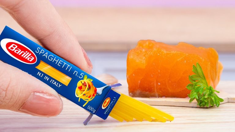 Delicious Miniature Salmon Spaghetti with Pesto Sauce Recipe 🍝 Best Of Cooking Food Compilation