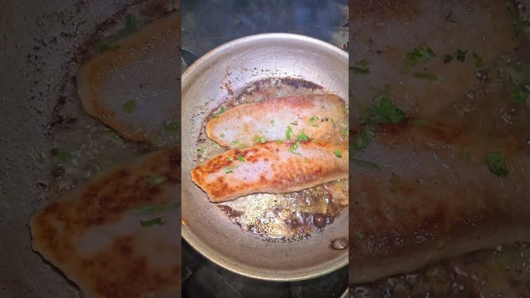 pan seared  fish fillet|cooking video|fish lemon butter  sauce recipe|#shorts