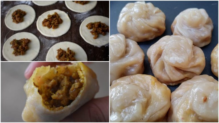 Beef Momos Recipe – Homemade Beef Momos without Steamer – Steamed Beef Dumpling Recipe