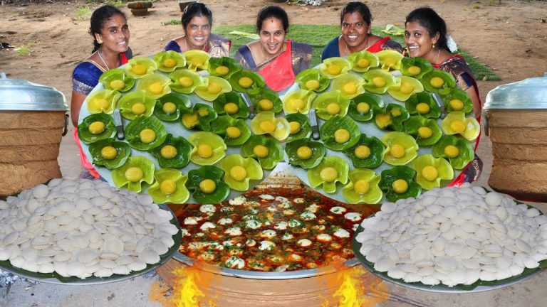 EGG IDLY MASALA | South indian Famous Egg Idly Recipe Cooking In Village | Banana Leaf Use Cooking