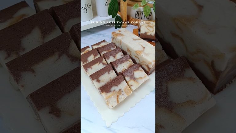 PUDING ROTI TAWAR COKLAT‼️ MOTIF NYA CANTIK! #pudingrotitawar #pudingroti #puding #pudingcoklat #fyp