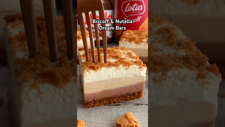 Which is the best layer… Nutella or Biscoff? 😍 #recipe #easyrecipe #nobake #dessert