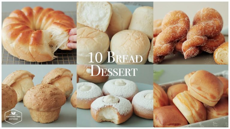 10가지 빵 & 디저트 모음.zip : 10 Bread & Dessert Recipe | 우유 크림빵, 도넛 |홈베이킹 영상 모음 Baking Video | Cooking tree