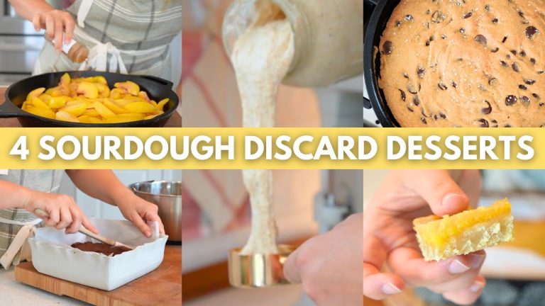 4 Easy Sourdough Dessert Recipes | Lemon Bars, Fudge Brownies, Peach Cobbler, Skillet Cookie
