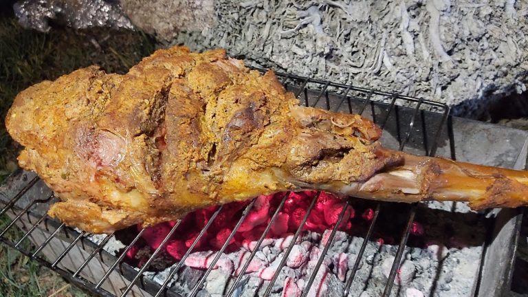 Raan bbq-Bara Eid special Raan roast on Charcoal-bbq recipe