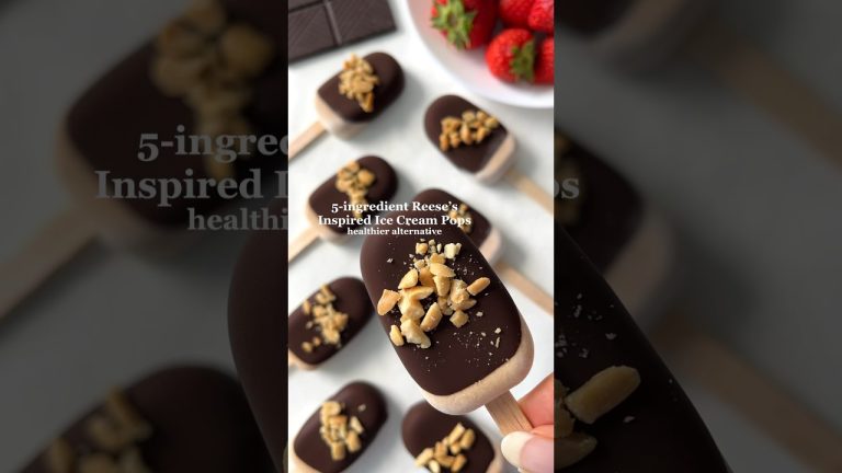 5-ingredient Healthier Ice Cream Pops🤩🤩 #icecream #veganrecipes #healthydessert