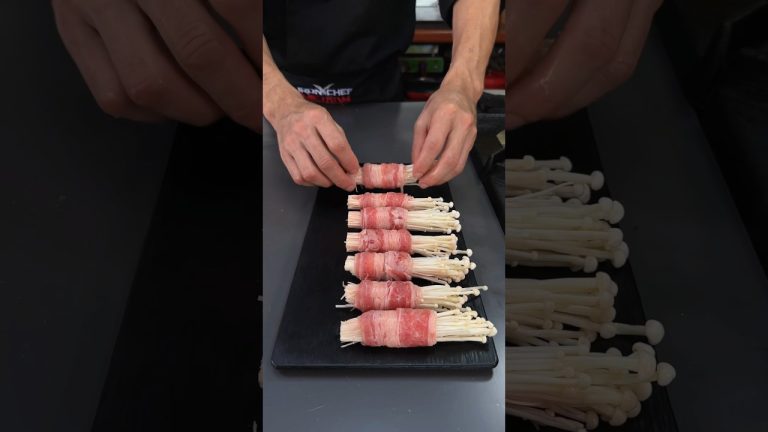 Beef and enoki mushroom roll